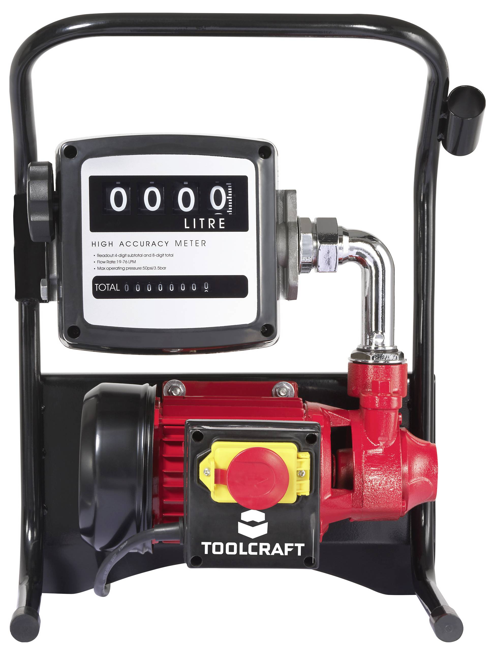 Ein Kraftstoffmesser mit einer digitalen Anzeige, die '0000 Liter' zeigt, und einer Beschriftung 