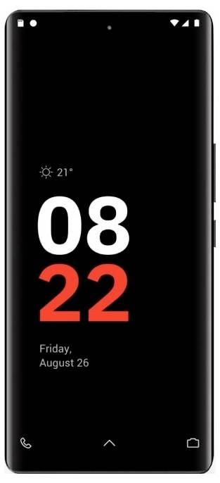 Smartphone-Bildschirm mit „08:22