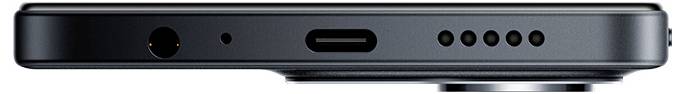 Nahaufnahme der unteren Kante eines Smartphones mit Anschlüssen und Lautsprecheröffnungen.