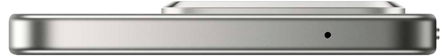 Ein schlankes Metallgerät mit glatten Kanten, das an seiner Vorderseite einen kleinen kreisförmigen Anschluss aufweist.