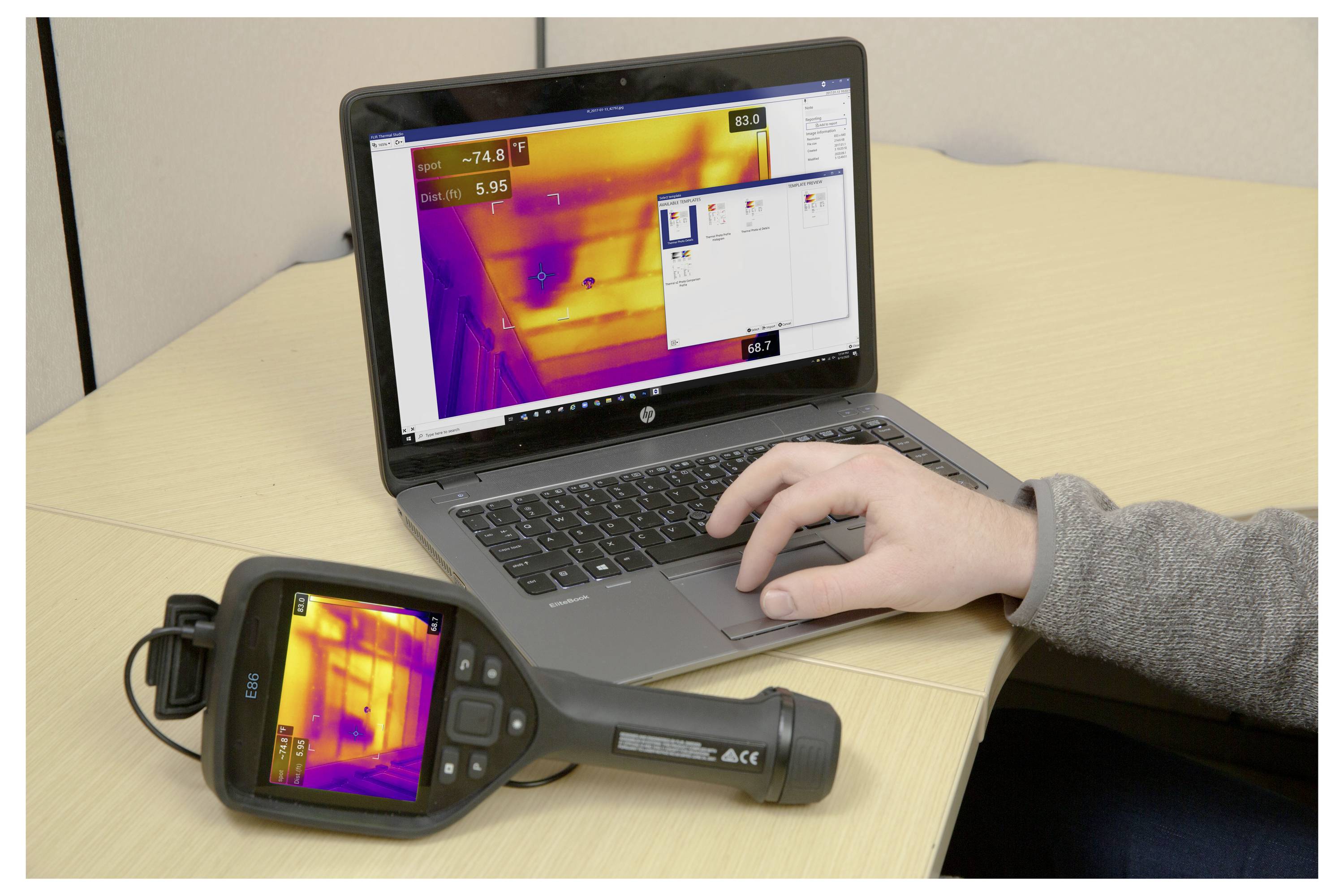 FLIR E86 24° + 14° & 42° Wärmebildkamera -20 bis 1500°C 464 x 348 Pixel 30Hz MSX®, Touchscreen, MeterLink™, WiFi