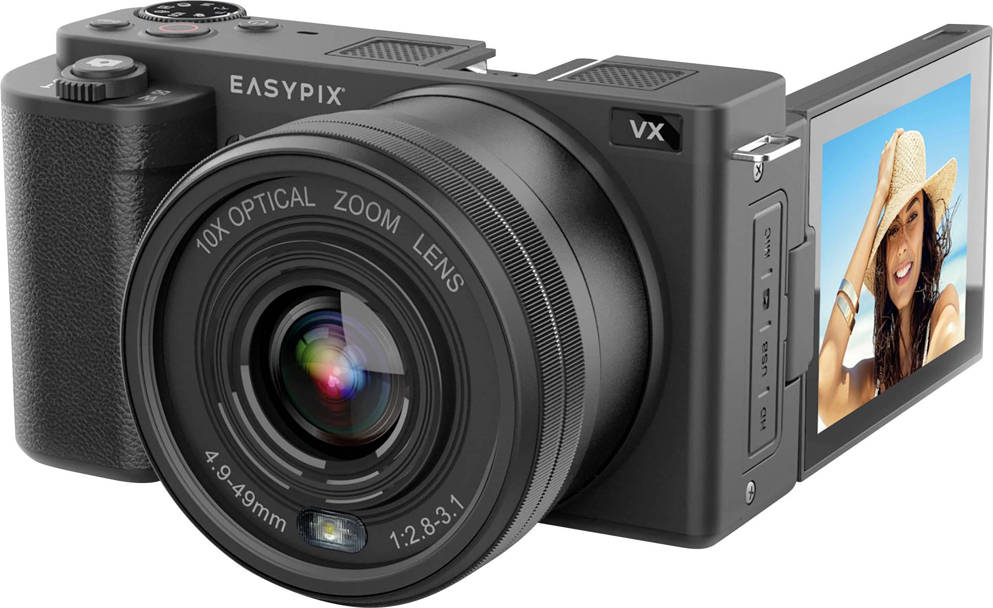 Easypix VX6430 Digitalkamera 64 Megapixel Opt. Zoom: 10 x Schwarz 4K-Video