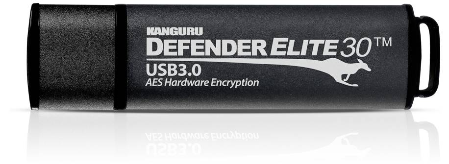 iStorage Kanguru Defender Elite30 32 GB USB-Stick Schwarz KDFE30-32G