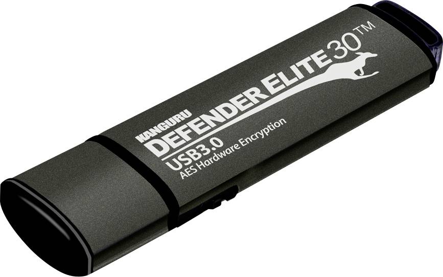 IStorage Kanguru Defender Elite30 128GB USB-Stick Schwarz KDFE30-128G