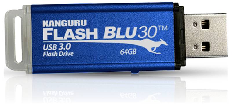 iStorage Kanguru FlashBlu30 16 GB USB-Stick Blau ALK-FB30-16G