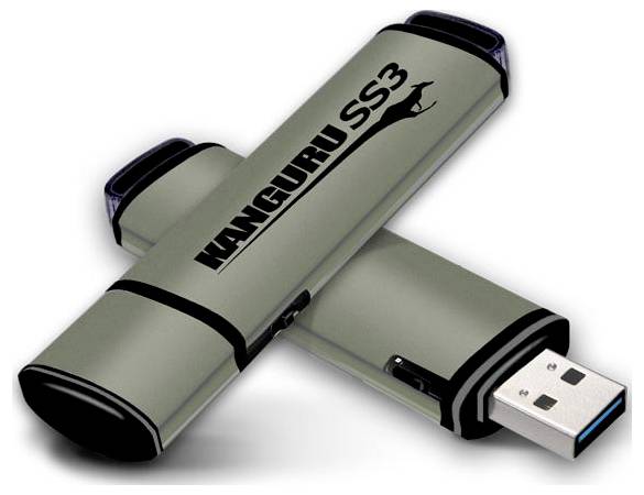 iStorage Kanguru SS3 16 GB USB-Stick Aluminium KF3WP-16G