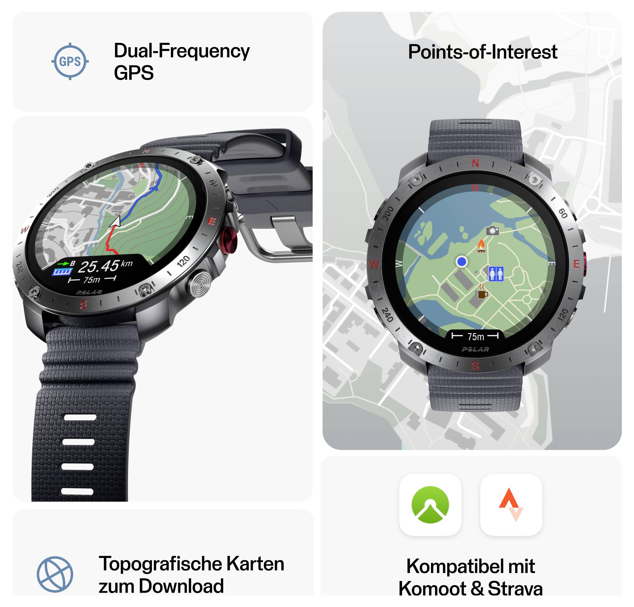 Polar Grit X2 Pro Sportuhr Grau