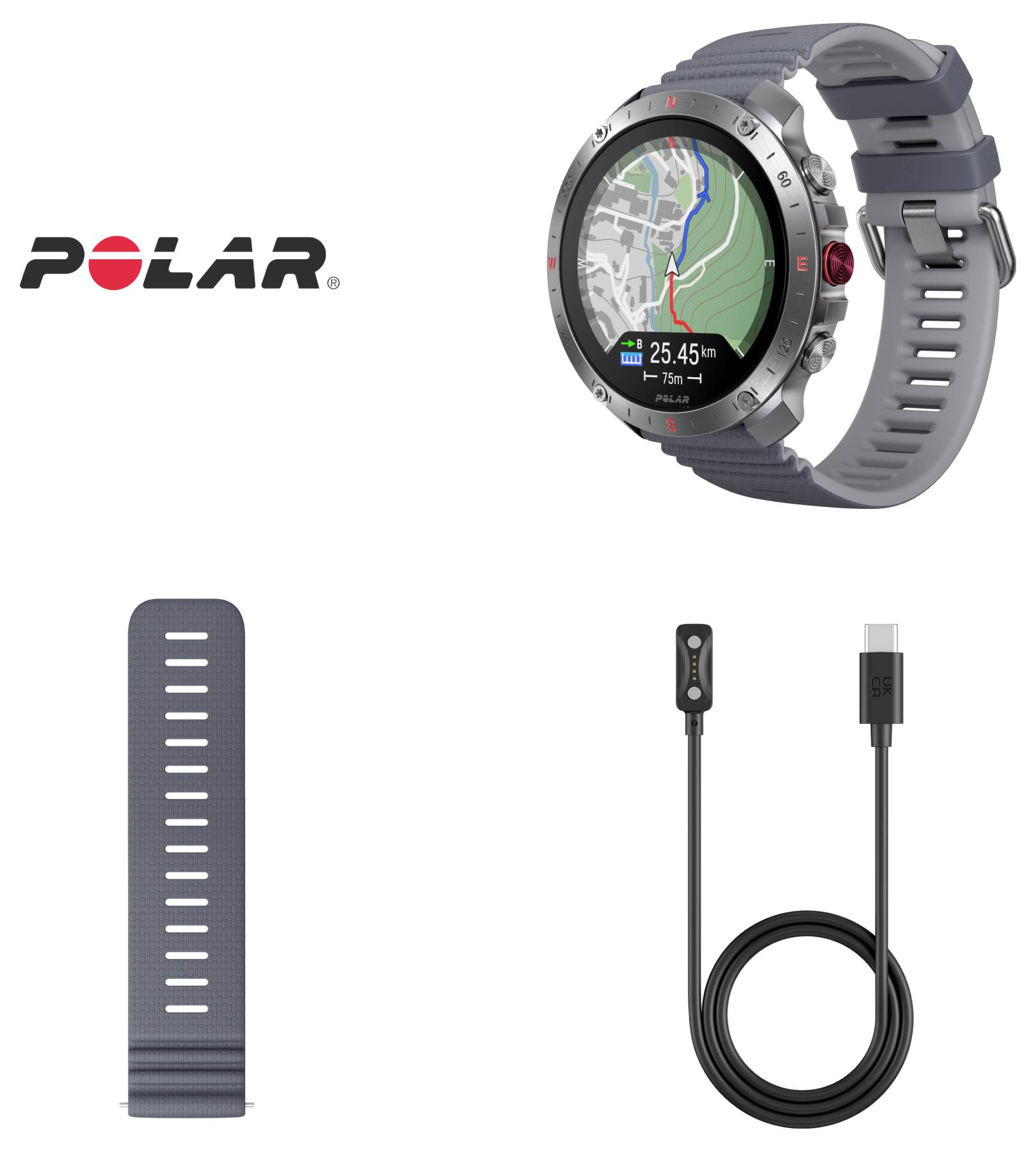 Polar Grit X2 Pro Sportuhr Grau