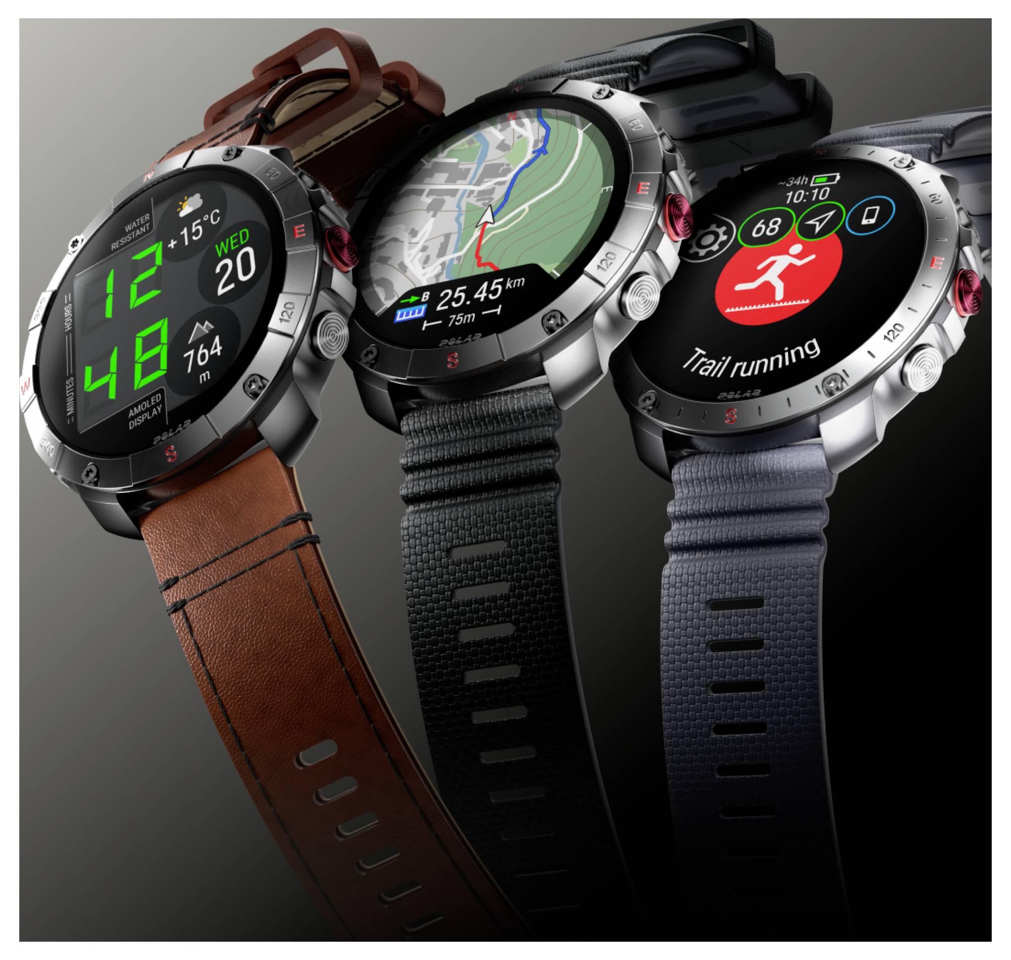 Polar Grit X2 Pro Sportuhr Schwarz