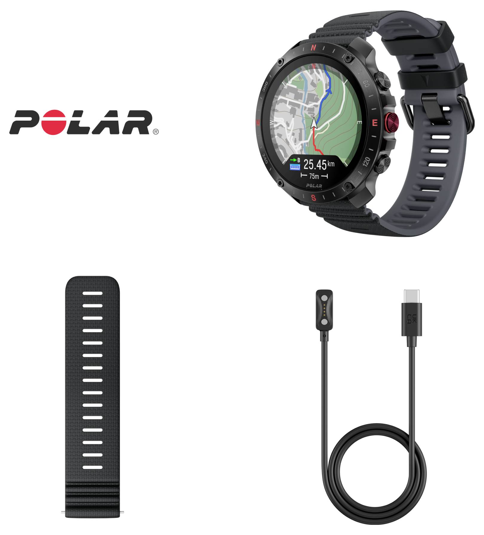 Polar Grit X2 Pro Sportuhr Schwarz