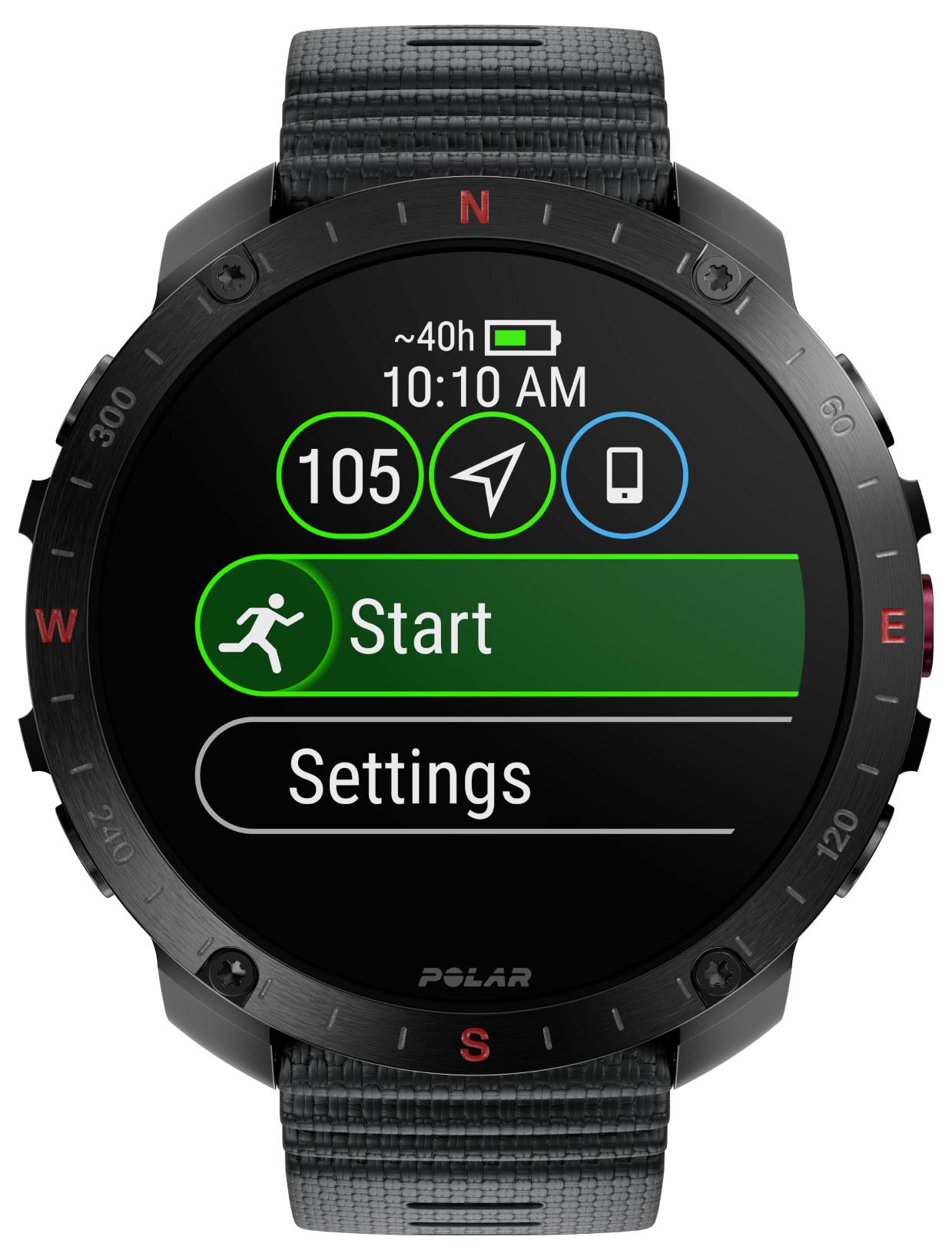 Polar Grit X2 Pro Sportuhr Schwarz