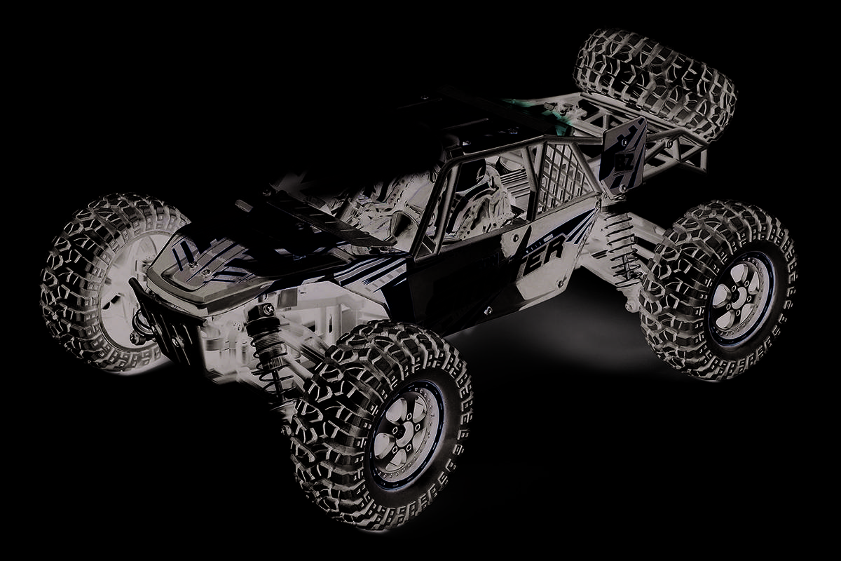 Blackzon Smyter DB 1/12 4WD Gelb Brushed 1:12 RC Modellauto Elektro Buggy Allradantrieb (4WD) RtR 2,4 GHz inkl. Akku und Ladekabel, mit Lichteffekt