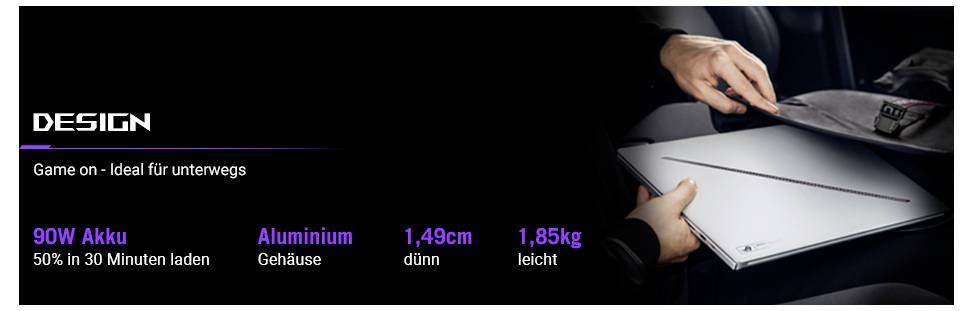 Asus Gaming Notebook "ROG Zephyrus G16" 40.6cm (16 Zoll) WQXGA Intel® Core™ Ultra 9 285H 64GB RAM Deutsch, QWERTZ Intel Arc 140T