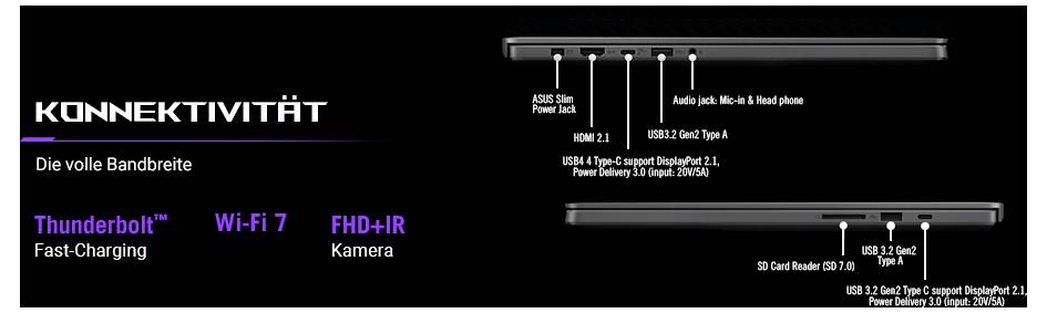 Asus Gaming Notebook "ROG Zephyrus G16" 40.6cm (16 Zoll) WQXGA Intel® Core™ Ultra 9 285H 64GB RAM Deutsch, QWERTZ Intel Arc 140T