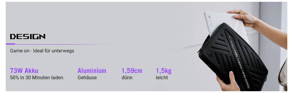 Asus Gaming Notebook "ROG Zephyrus G14" 35.6cm (14 Zoll) WQXGA+ AMD Ryzen 9 270 32GB RAM 1TB SSD Deutsch, QWERTZ AMD Radeon