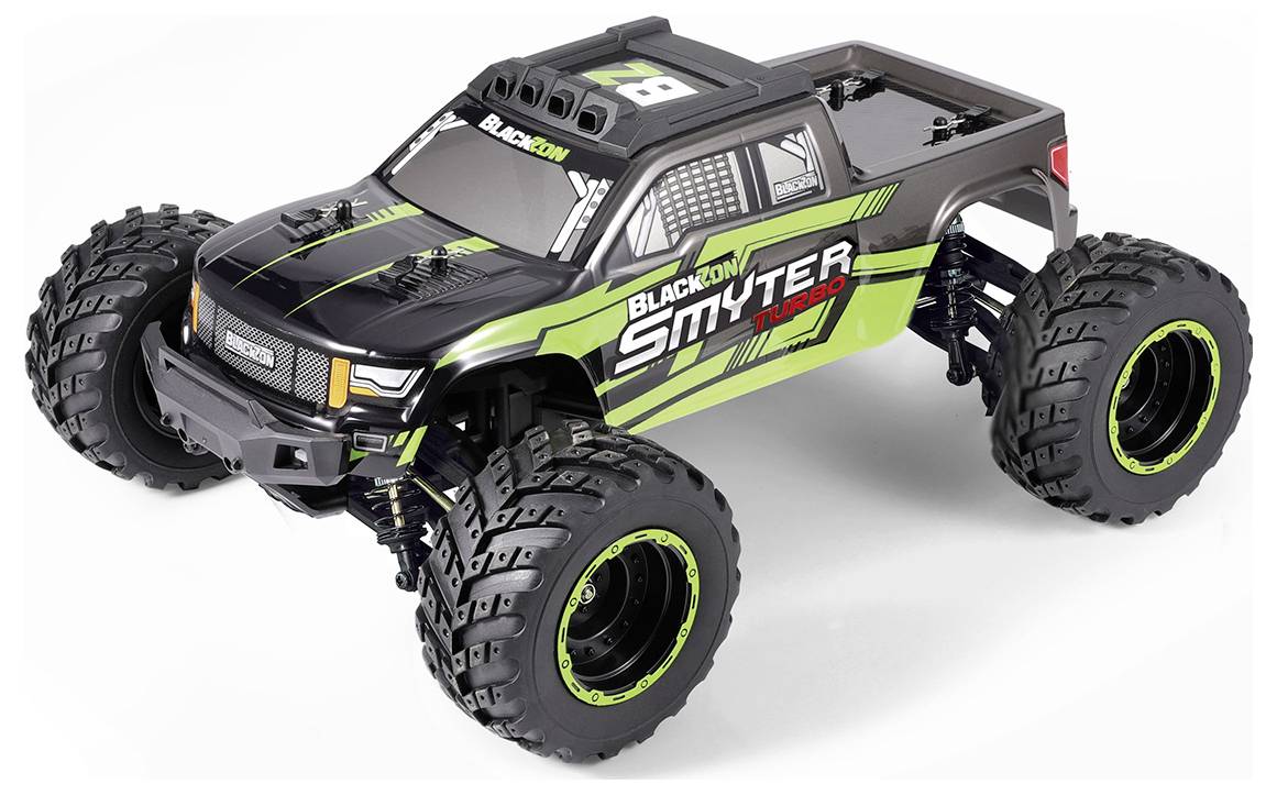 Blackzon Smyter MT Turbo 1/12 4WD 3S Grün Brushless 1:12 RC Modellauto Elektro Monstertruck Allradantrieb (4WD) RtR 2,4 GHz Inkl. Akku und Ladegerät