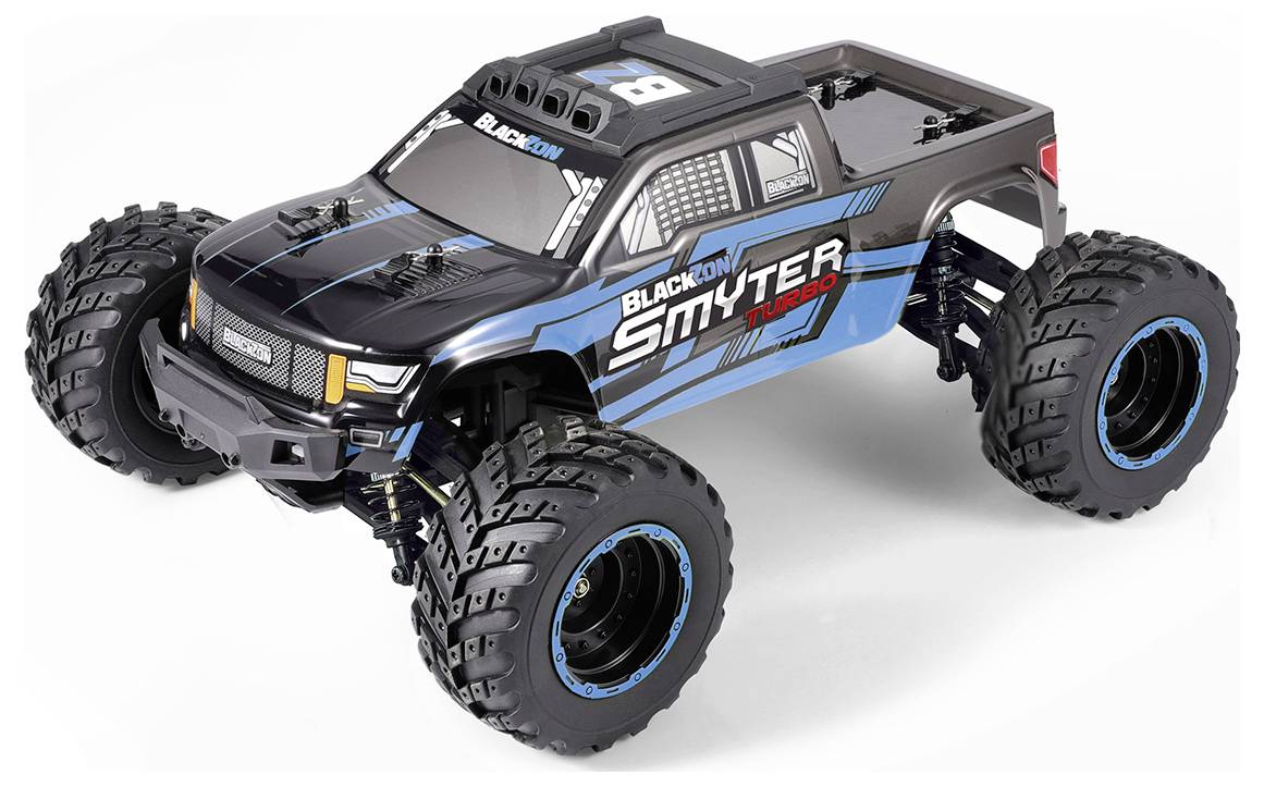Blackzon Smyter MT Turbo 1/12 4WD 3S Blau Brushless 1:12 RC Modellauto Elektro Monstertruck Allradantrieb (4WD) RtR 2,4 GHz Inkl. Akku un