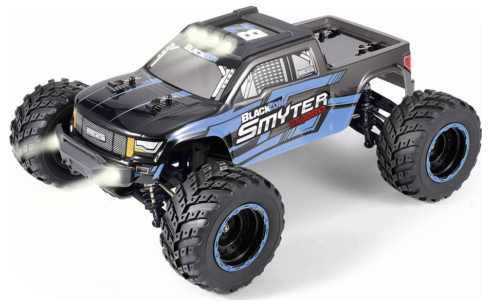 Blackzon Smyter MT Turbo 1/12 4WD 3S Blau Brushless 1:12 RC Modellauto Elektro Monstertruck Allradantrieb (4WD) RtR 2,4 GHz Inkl. Akku un