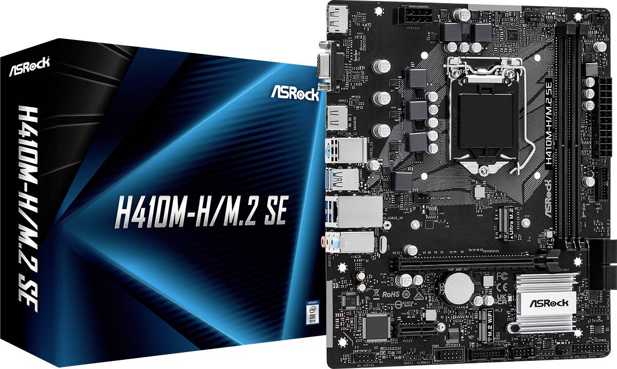 ASRock H410M-H/M.2 SE Mainboard Sockel (PC) Intel® 1200 Formfaktor (Details) Micro-ATX Mainboard-Chipsatz Intel® H370