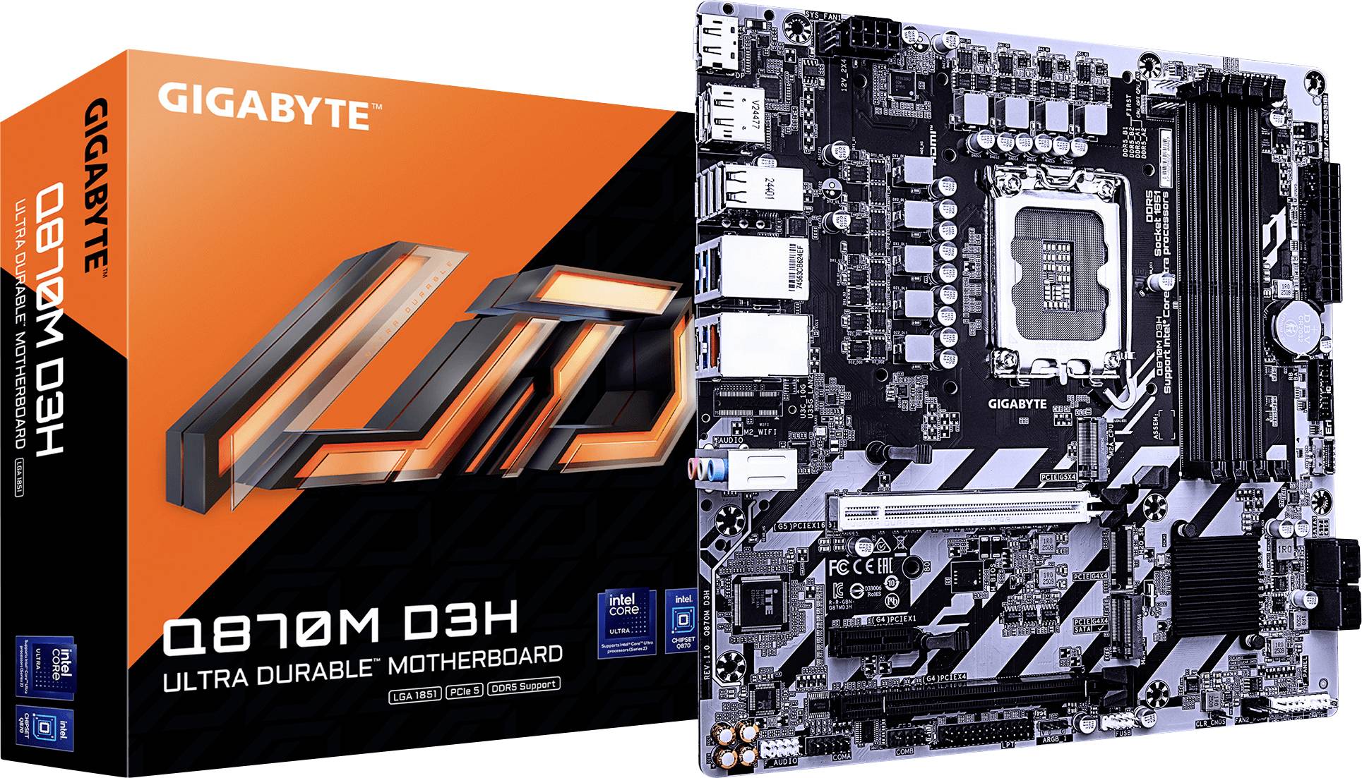 Gigabyte GA-Q870M D3H Mainboard Sockel (PC) Intel® LGA 1851 Formfaktor (Details) Micro-ATX Mainboard-Chipsatz Intel® Q87