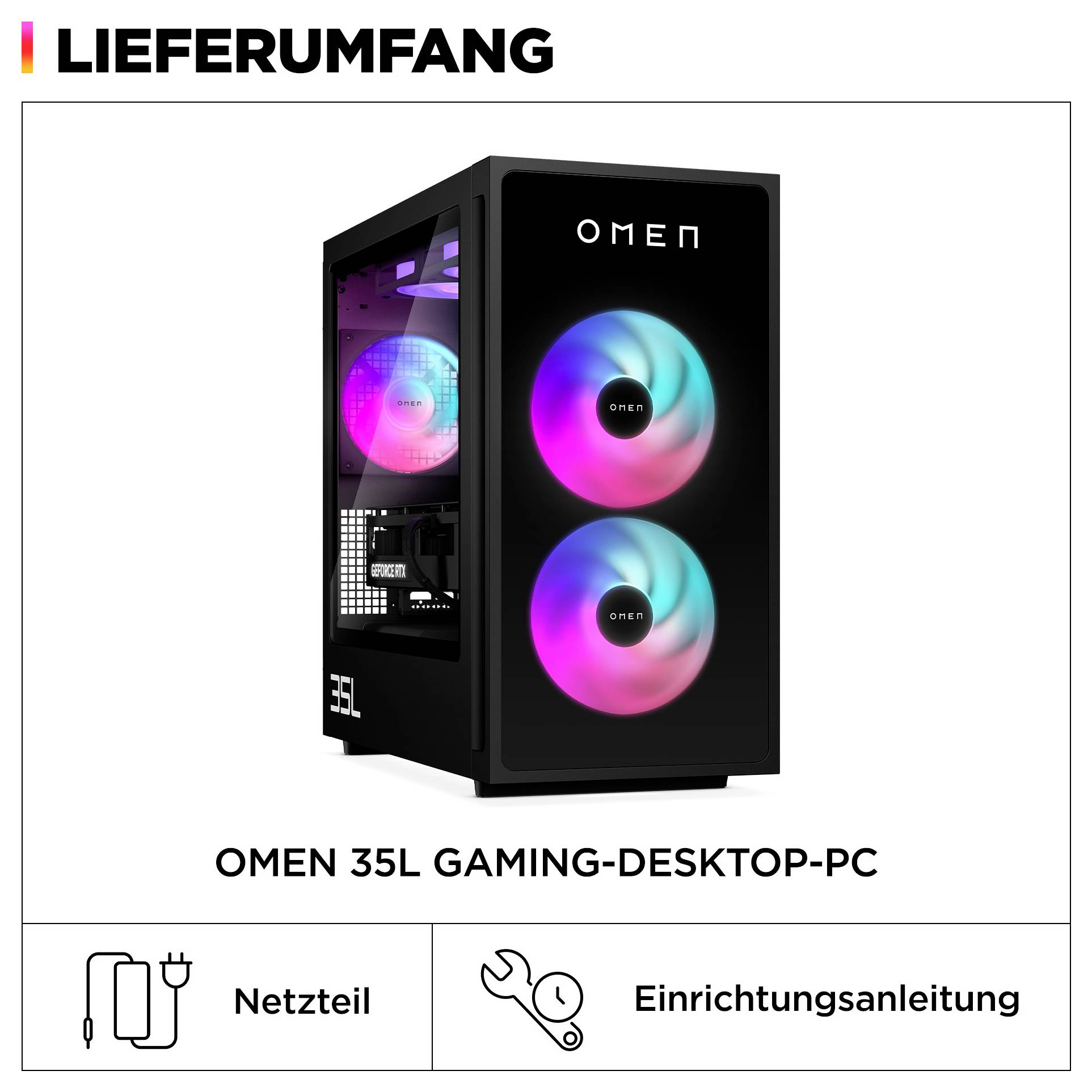 HP Gaming PC OMEN GT16-0067ng Intel® Core™ Ultra 9 285K 5.7GHz 32GB RAM 2TB SSD Intel Graphics Nvidia GeForce RTX 5070 Ti GDDR7