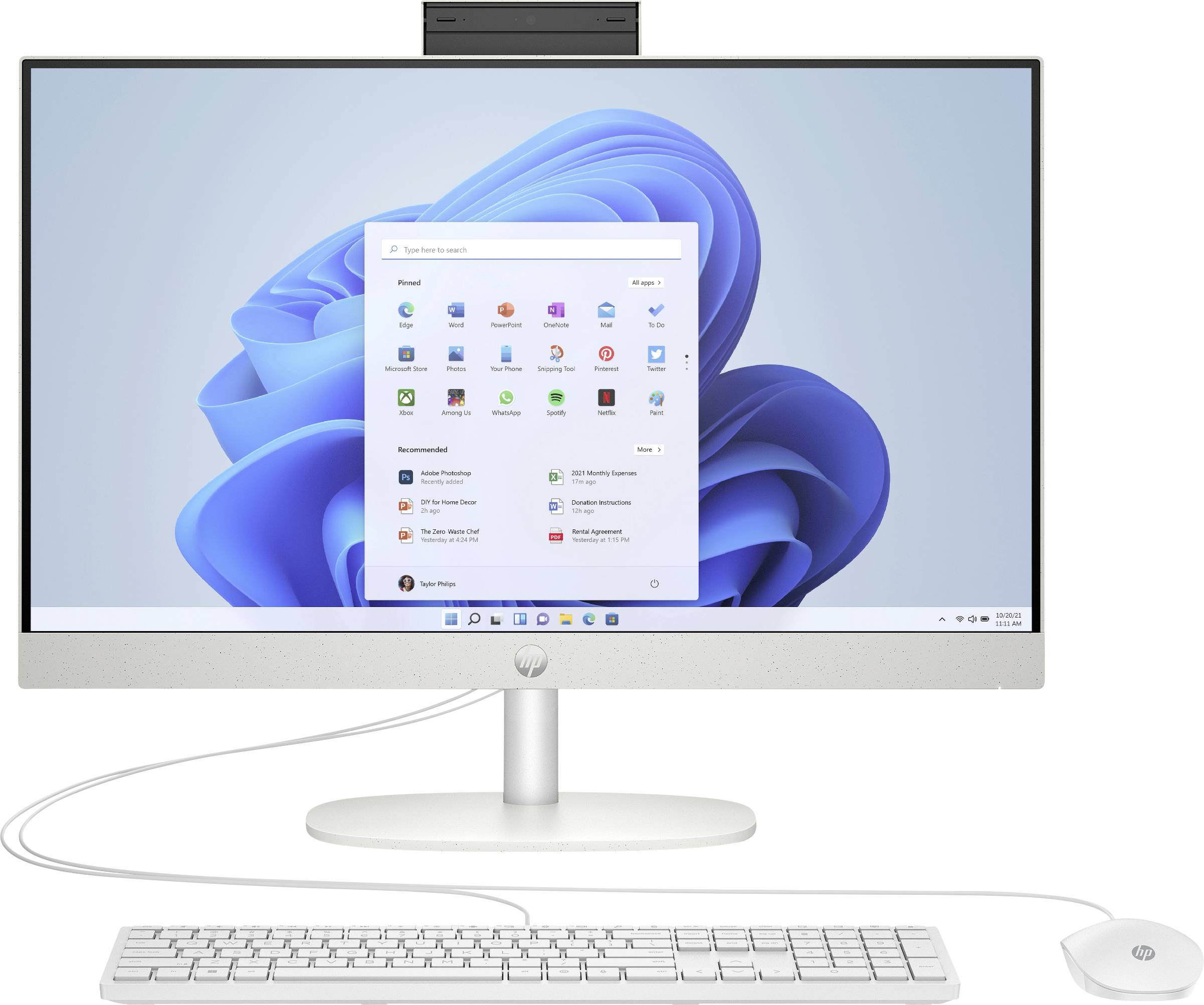 HP All-in-One PC AIO 24-cr0002ng 60.5cm (23.8 Zoll) Full HD AMD Ryzen 5 7520U 4.3GHz 8GB RAM 512GB SSD AMD Radeon Graphics Win 11