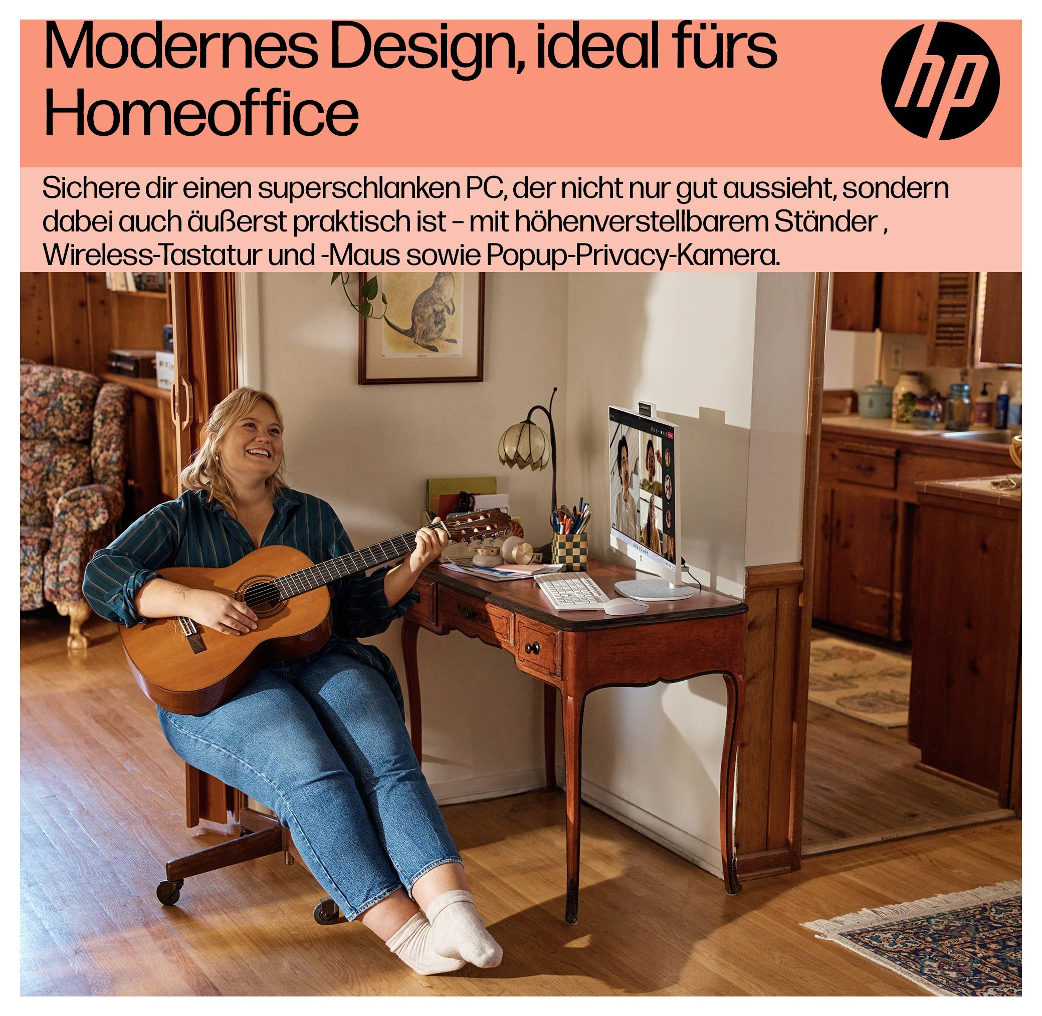 HP All-in-One PC AIO 24-cr0002ng 60.5cm (23.8 Zoll) Full HD AMD Ryzen 5 7520U 4.3GHz 8GB RAM 512GB SSD AMD Radeon Graphics Win 11