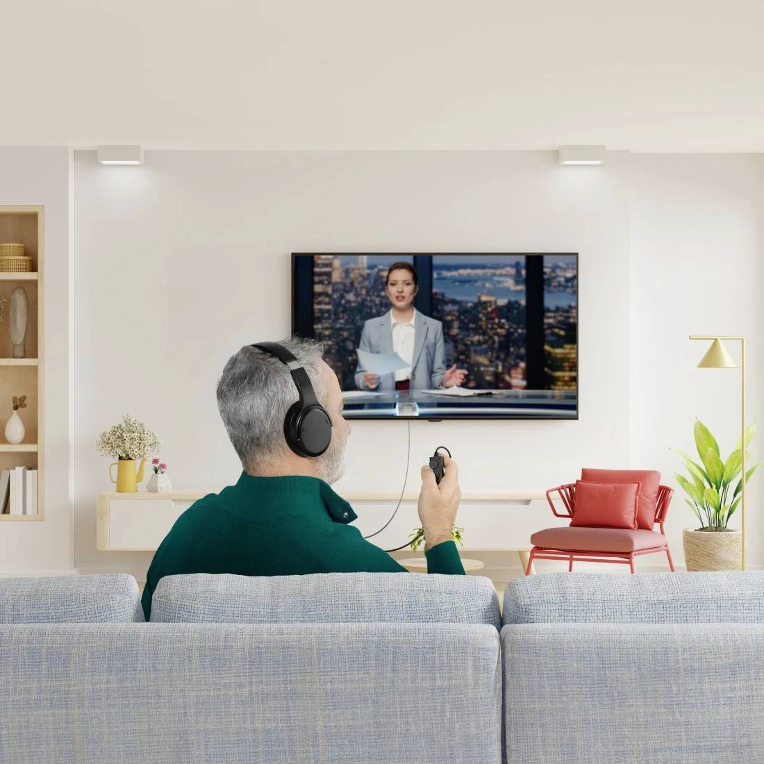 Hama Over Ear Kopfhörer kabelgebunden Schwarz Lautstärkeregelung TV