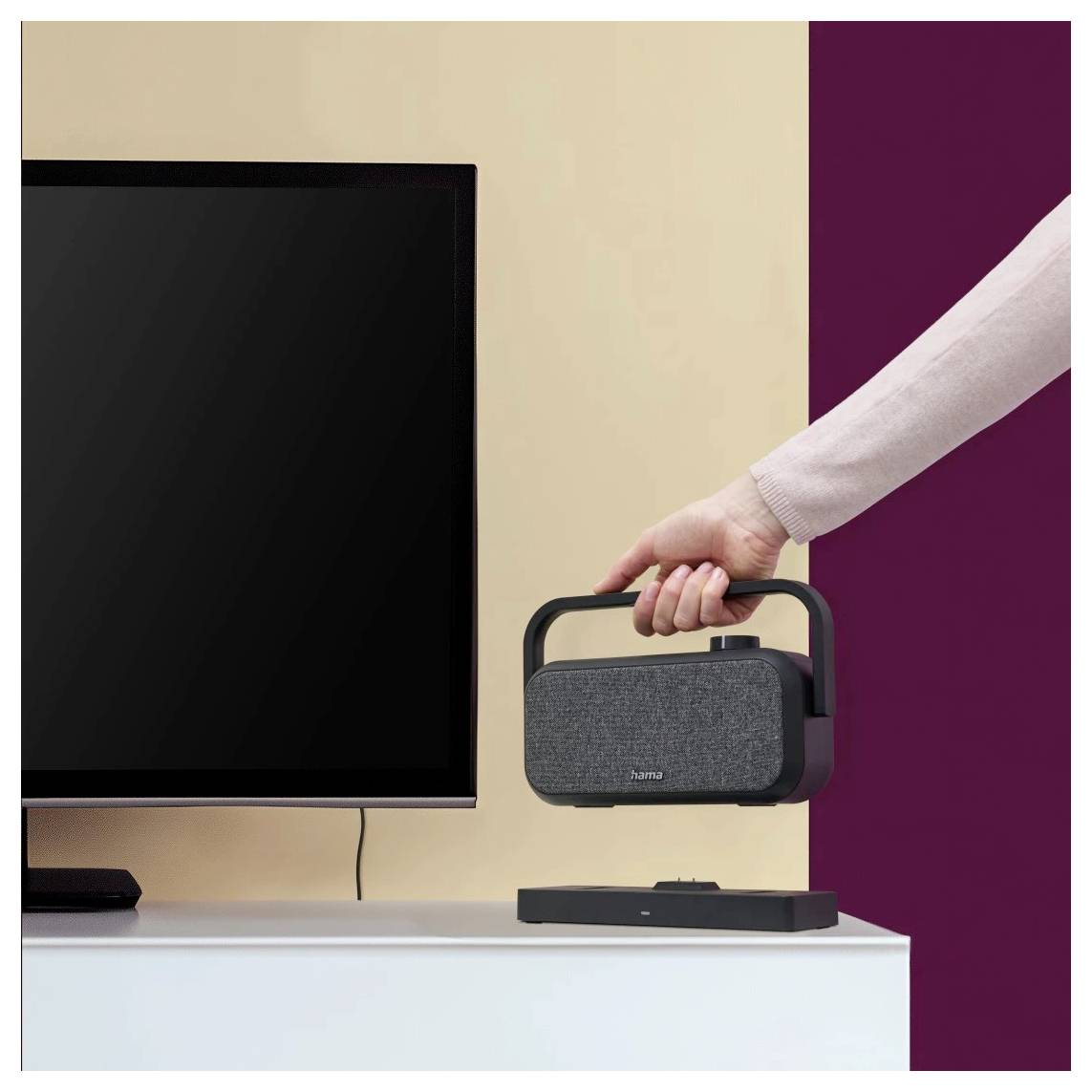 Hama TV-Lautsprecher AUX, USB Schwarz, Grau