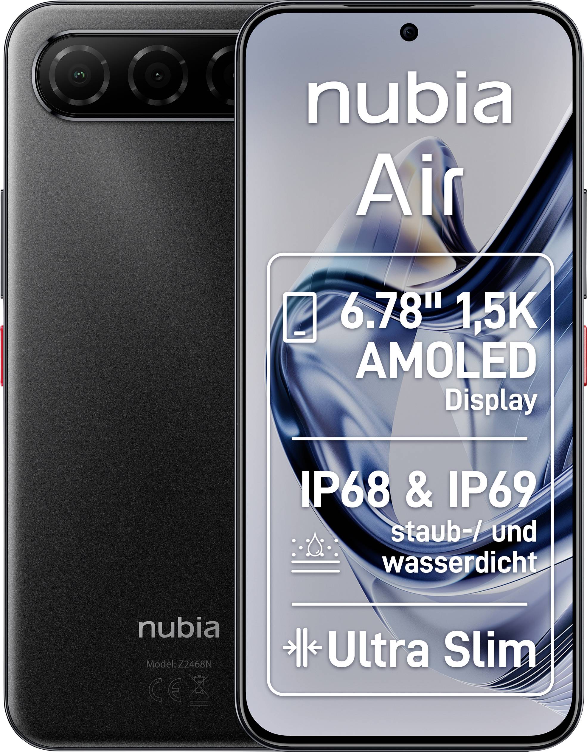 ZTE Nubia Air 256 GB Schwarz EEK B (A - G) 17.2 cm (6.78 Zoll) Smartphone