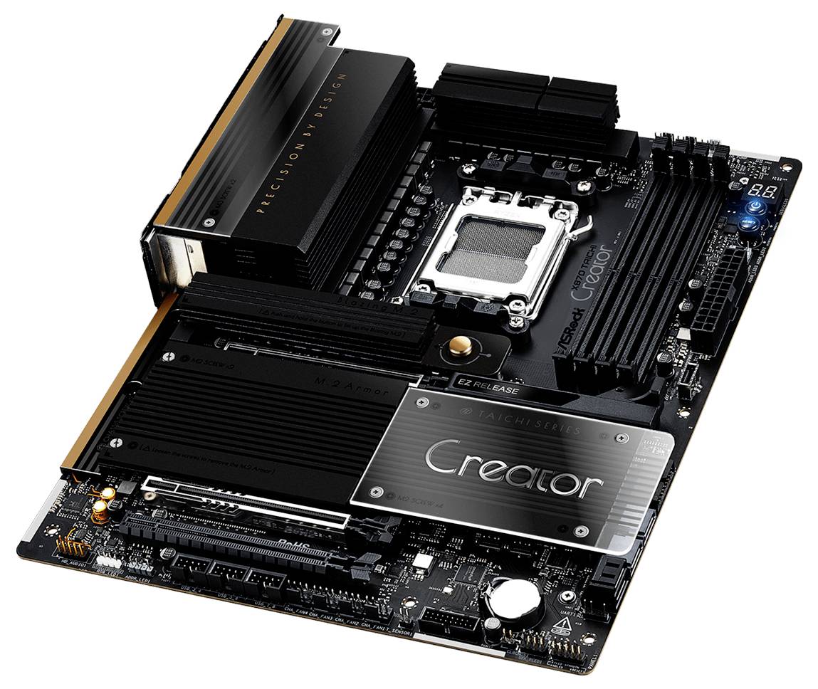 Eine schwarze Motherboard mit der Aufschrift 