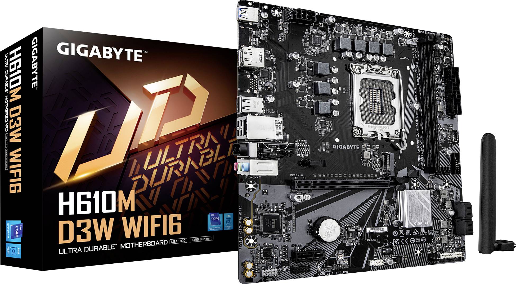 Gigabyte H610M D3W Mainboard Sockel (PC) Intel® LGA 1700 Formfaktor (Details) Micro-ATX Mainboard-Chipsatz Intel® H610