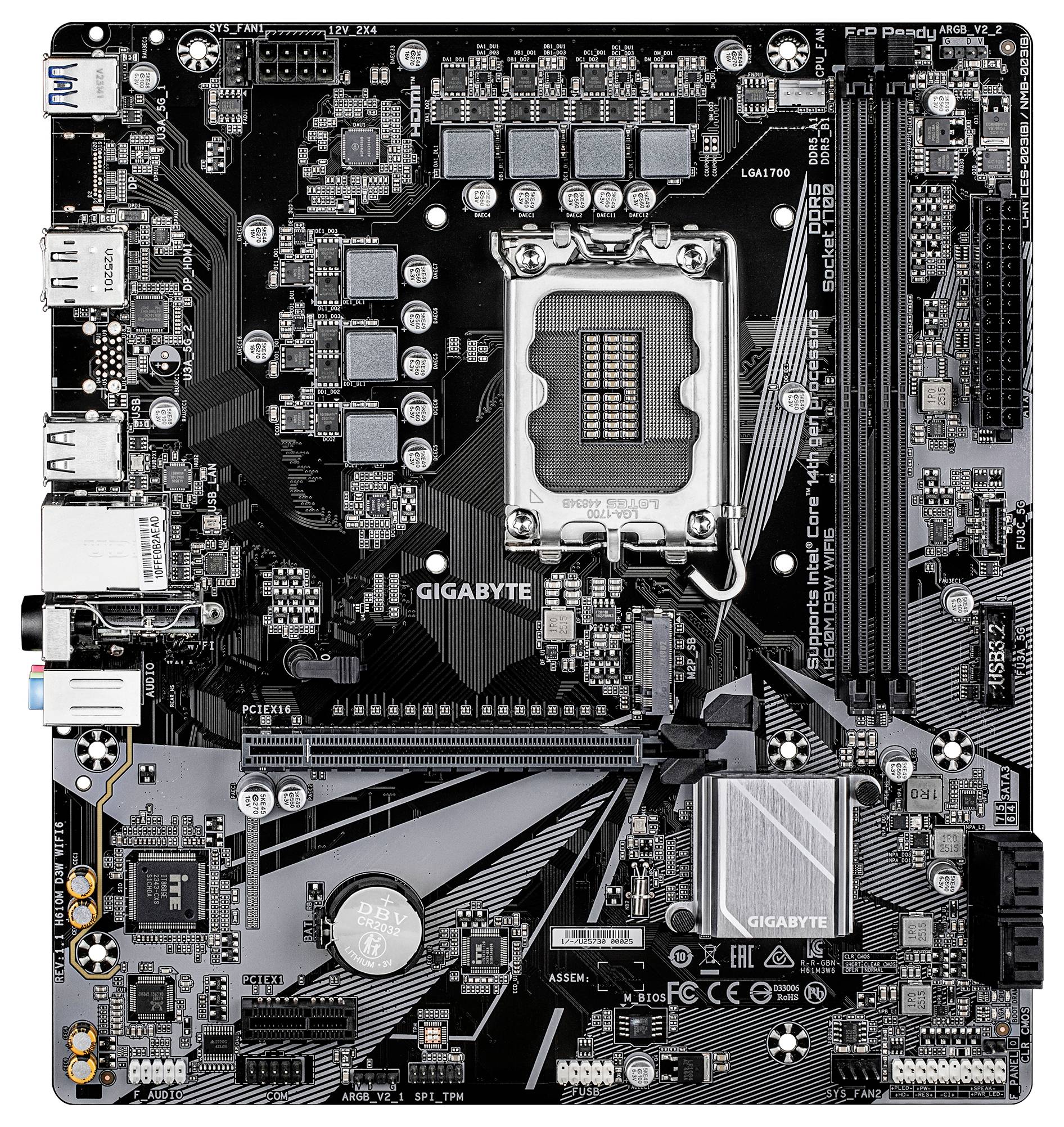 Gigabyte H610M D3W Mainboard Sockel (PC) Intel® LGA 1700 Formfaktor (Details) Micro-ATX Mainboard-Chipsatz Intel® H610