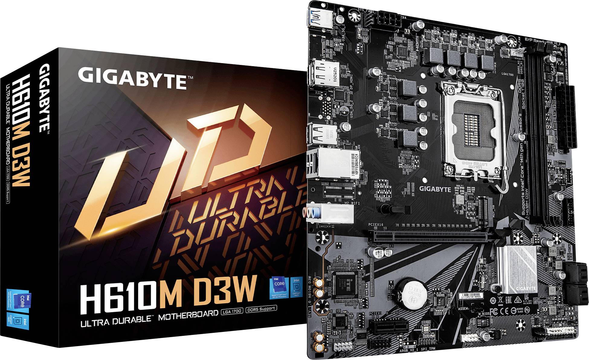 Gigabyte H610M D3W Mainboard Sockel (PC) Intel® LGA 1700 Formfaktor (Details) Micro-ATX Mainboard-Chipsatz Intel® H610