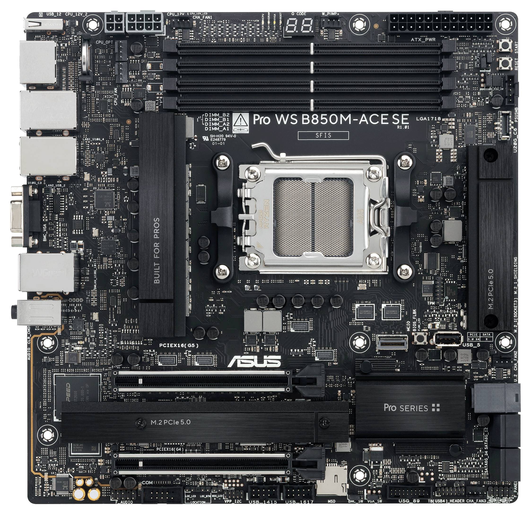 Asus PRO WS B850M-ACE SE Mainboard Sockel (PC) AMD® AM5 Formfaktor (Details) Micro-ATX Mainboard-Chipsatz AMD® B850