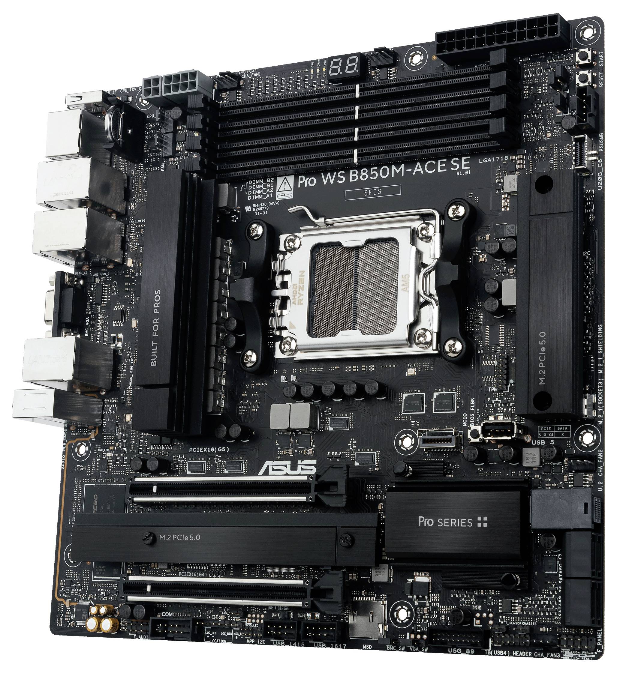 Asus PRO WS B850M-ACE SE Mainboard Sockel (PC) AMD® AM5 Formfaktor (Details) Micro-ATX Mainboard-Chipsatz AMD® B850