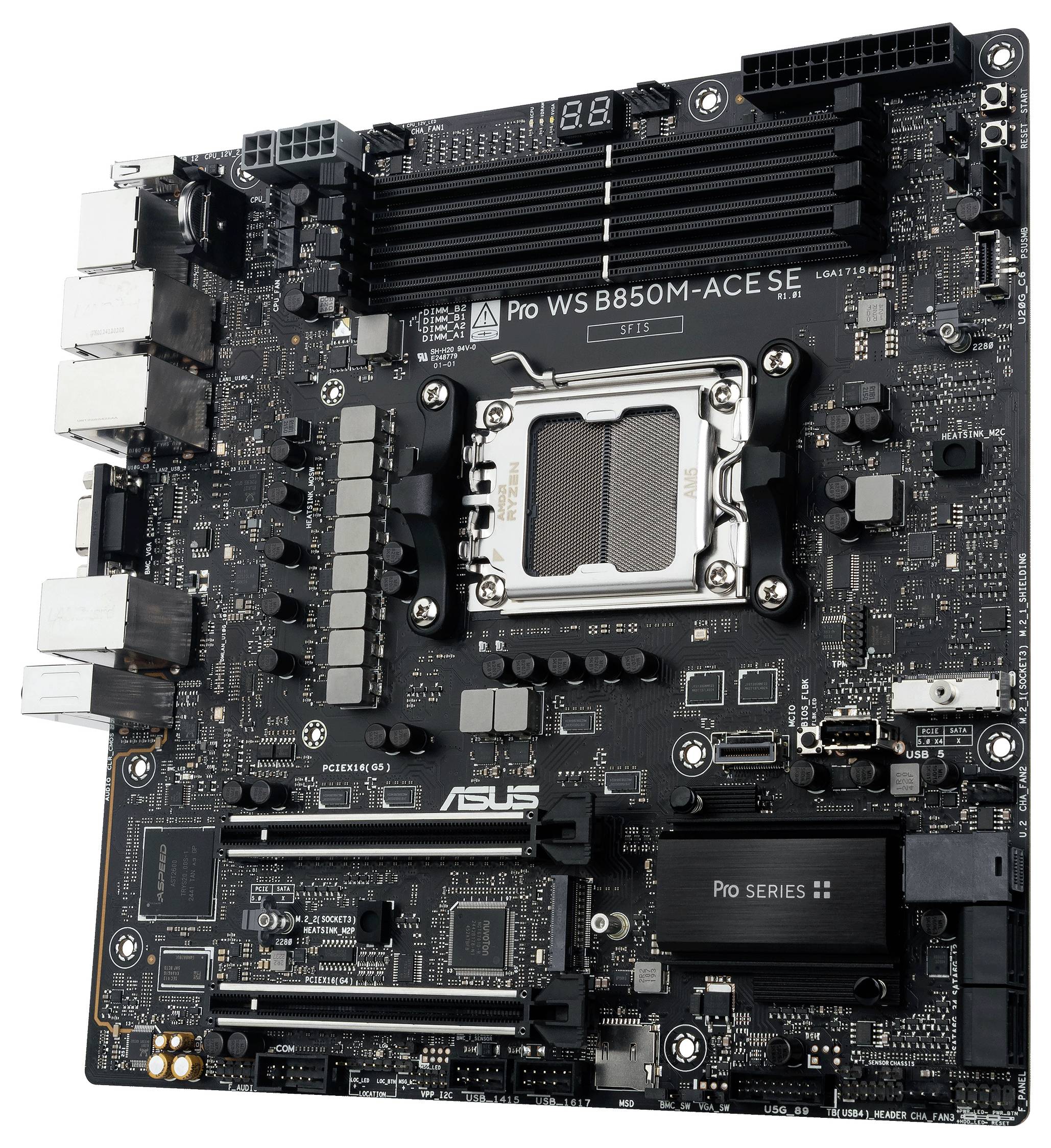 Asus PRO WS B850M-ACE SE Mainboard Sockel (PC) AMD® AM5 Formfaktor (Details) Micro-ATX Mainboard-Chipsatz AMD® B850