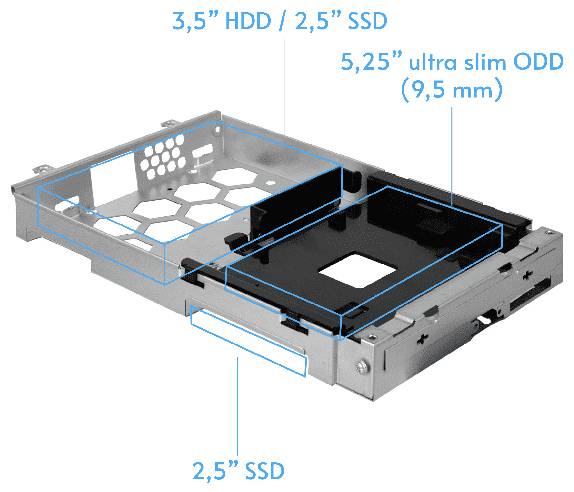 Metall-Laptop-Laufwerkschacht-Adapter mit Beschriftungen für '3,5