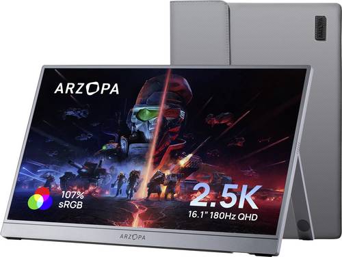 Arzopa Portabler Monitor EEK F (A - G) 40.9 cm (16.1 Zoll) 2560 x 1440 Pixel 16:9 25 ms HDMI®, USB-