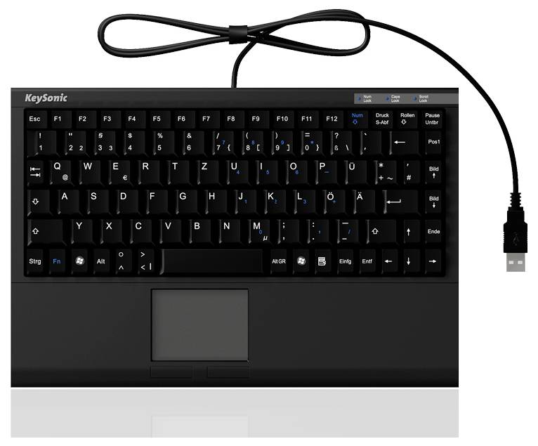 Keysonic ACK-540U+ (US) Kabelgebunden Tastatur US-Englisch, QWERTY Schwarz