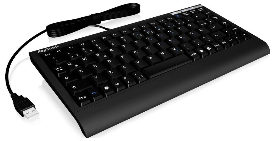 Keysonic ACK-595C+ (US) Kabelgebunden Tastatur US-Englisch, QWERTY Schwarz PS2-Anschluss