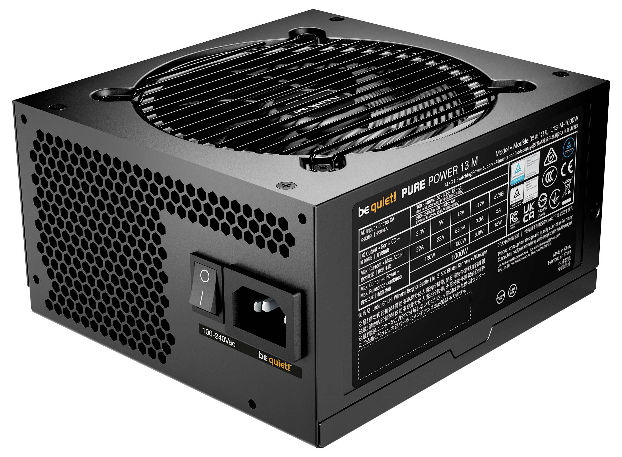 BeQuiet PURE POWER 13 M 1000W PC Netzteil 1000 W ATX