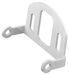 Eine Metallhalterung mit zwei gerundeten Enden und drei Ausschnitten in der Mitte, wahrscheinlich zum Montieren oder Sichern von Komponenten.