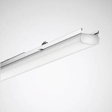 Eine schlanke, moderne LED-Röhrenleuchte an der Decke montiert, mit minimalistischem Design, geeignet für effiziente Innenraumbeleuchtung.