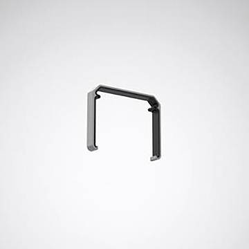 Eine minimalistische graue Klammer, die vor einem schlichten weißen Hintergrund schwebt und einen feinen Schatten wirft.