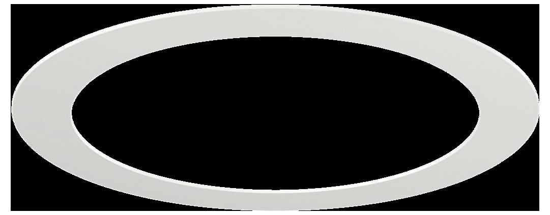 Ein weißer kreisförmiger Ring vor schwarzem Hintergrund.