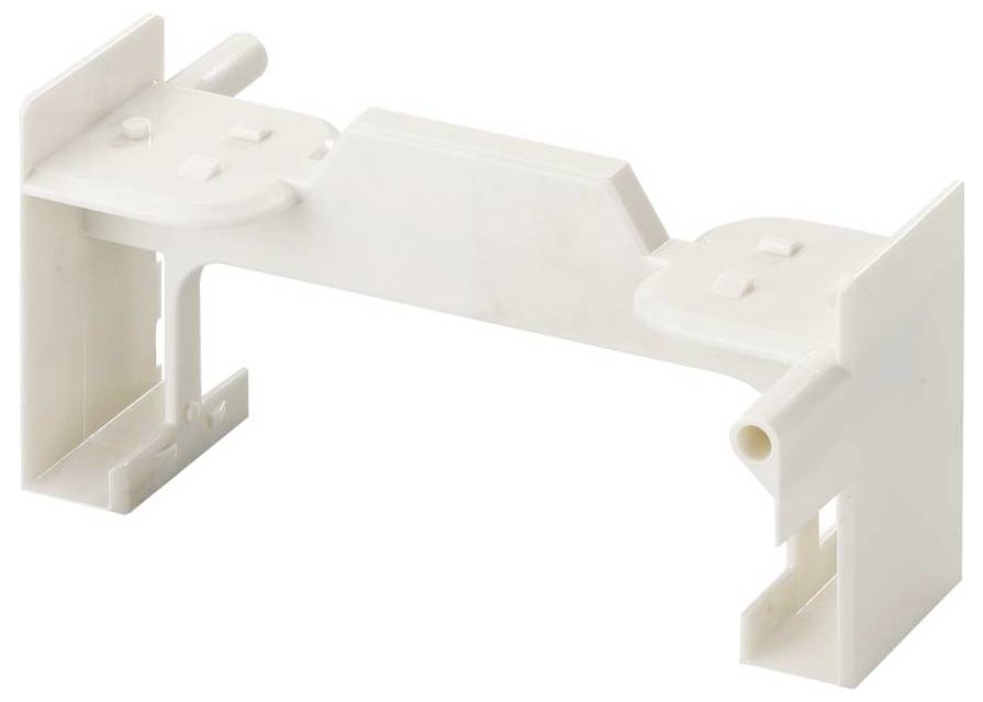 Ein durchsichtiger Kunststoffkantenstreifen mit abgerundeter Oberkante und flacher Unterseite. Wird zum Schutz oder zur Veredelung von Kanten verwendet, häufig in Möbelbau oder bei Regalen.