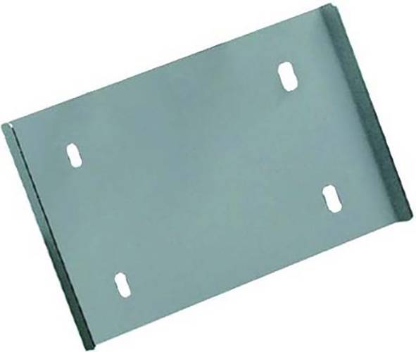 Ein Metallrechteckrahmen mit vier verlängerten Löchern, der zum Montieren oder Befestigen von Objekten verwendet wird.