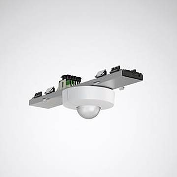 Deckenmontagebewegungsmelder mit modernem, kompaktem Design und verschiedenen Konnektivitätsanschlüssen, verwendet für die automatisierte Beleuchtungssteuerung.
