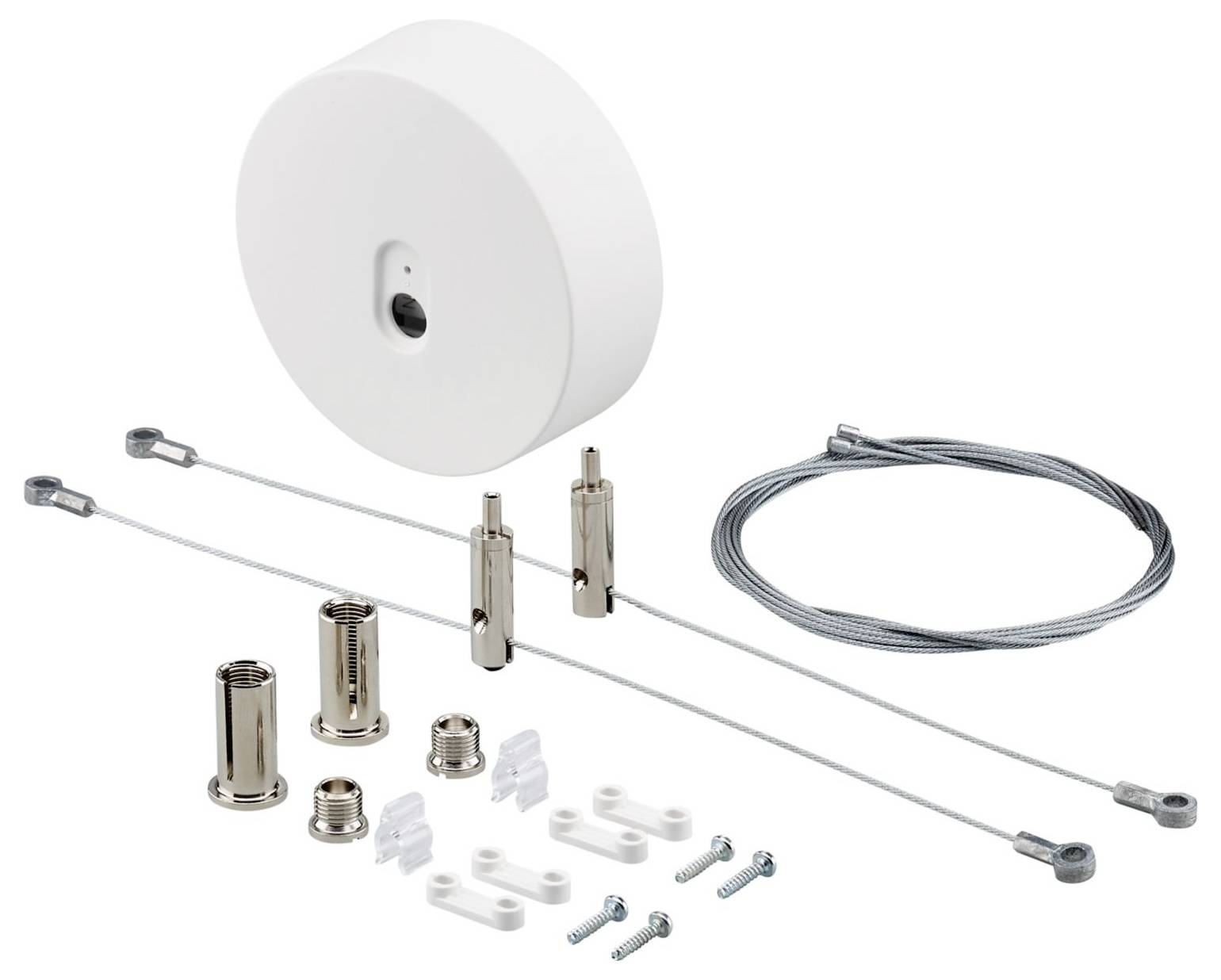 Ein elliptisches, weißes, dreidimensionales Objekt, das einem Ring ähnelt, zentriert vor einem schwarzen Hintergrund.
